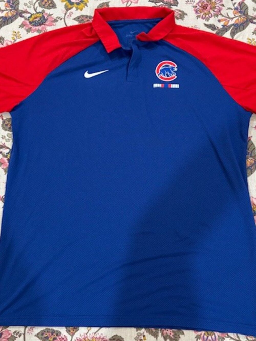 Nike Chicago Cubs Red & Blue Legacy Raglan Polo Shirt Men's L